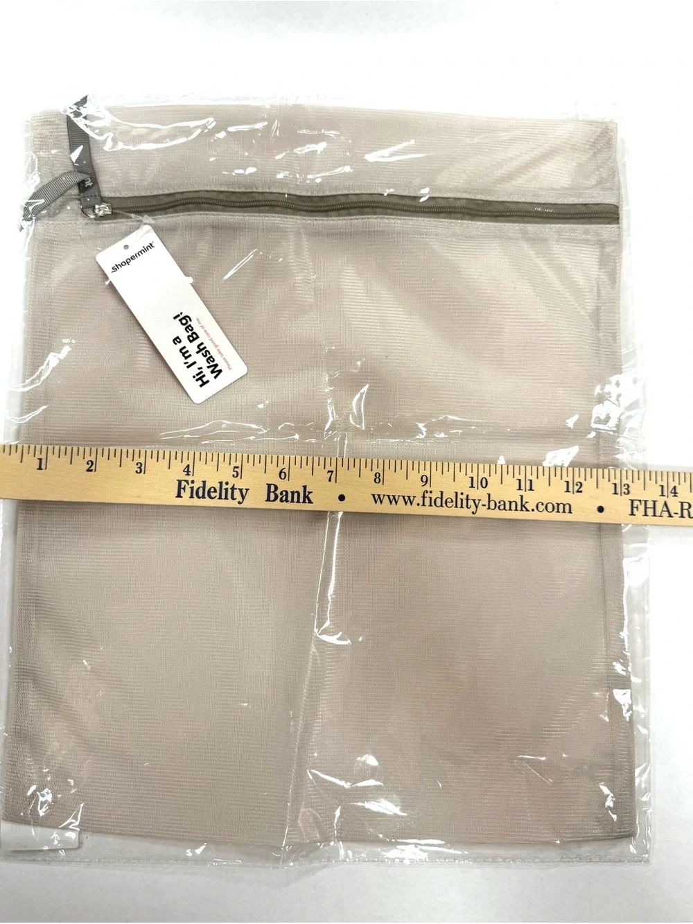 Shapermint Neutral Beige Travel or Wash Bag with Gray Zipper Trim